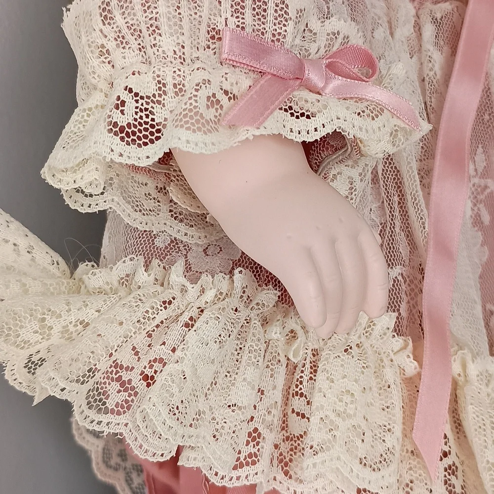 Porcelain Doll Sad Face Vintage Seymour Mann Collection Pink